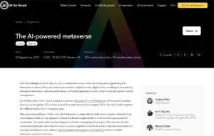 AI Powered Metaverse webinar from the ITU's AI For Good initiative